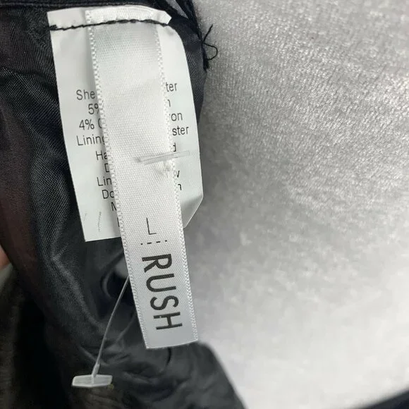 Rush M Black Gold Metallic Tube Top Strapless Fit Flare Babydoll Party Dress - Picture 4 of 5